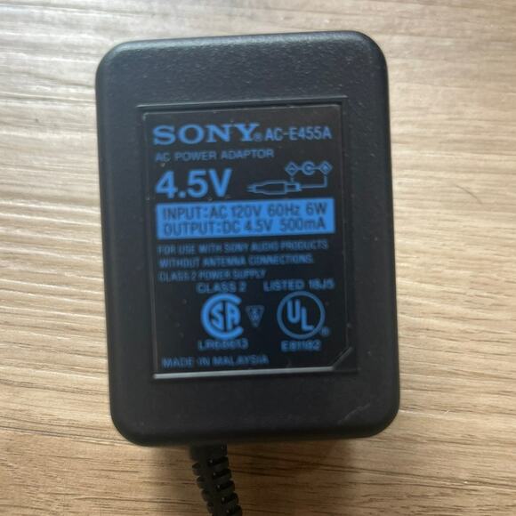 SONY AC-E455A AC Power Adapter/Power Supply DC 4.5V 500mA - Tested - Picture 1 of 4